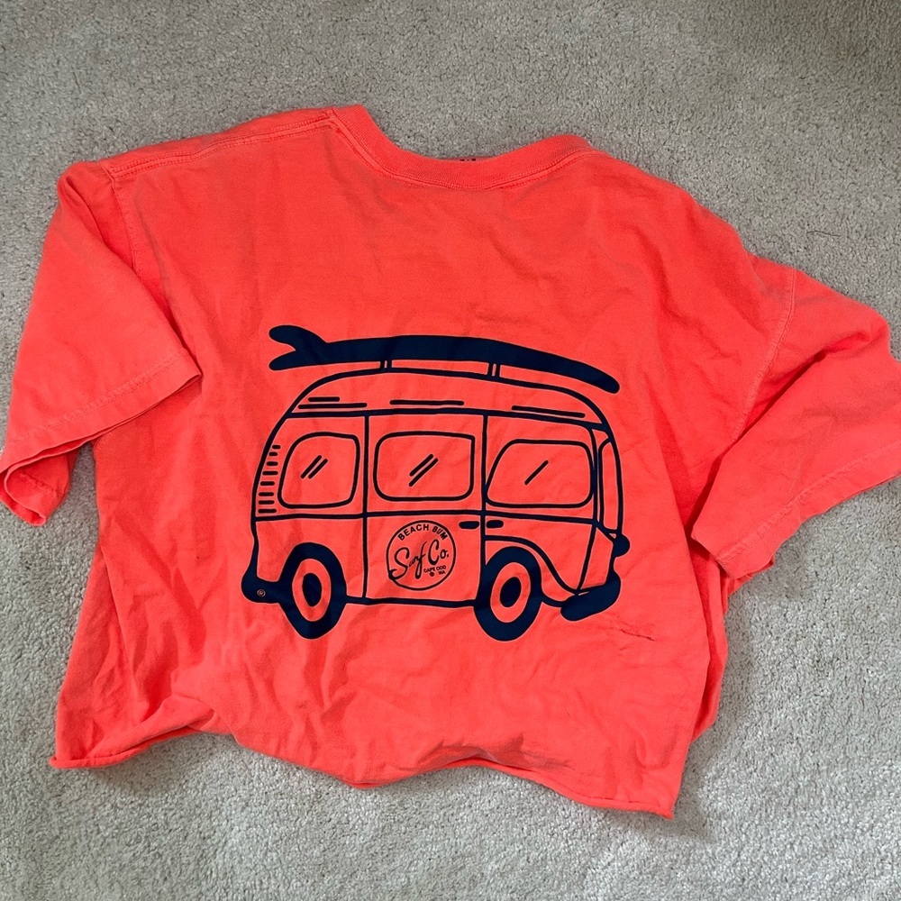 Comfort Colors surf co orange cropped t-shirt